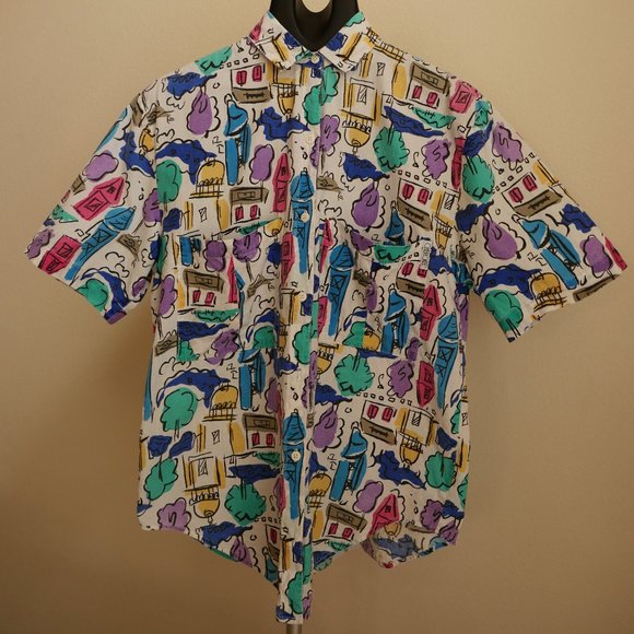 Vintage Cherokee Patterned Short Sleeve Button Down - Picture 2 of 11